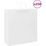 vidaXL Хартиени торбички 250 бр с дръжки бели 45x17x48 см (4101625)