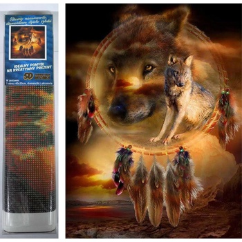 Norimpex - Puzzle Diamant painting: Dream catcher with wolves 30x40cm - 1 - 39 piese