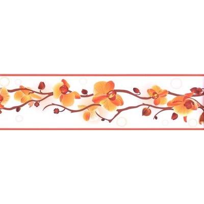 IMPOL TRADE B83-13-11 Samolepící bordura orchidej , rozměr 5 m x 8,3 cm, – Zboží Mobilmania