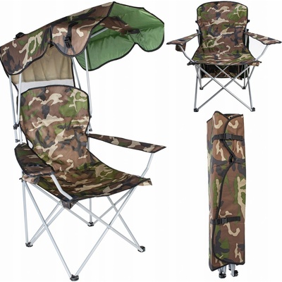 Malatec Skladacie kreslo so strieškou Panama maskáč