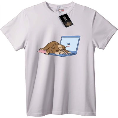 NOONEBRAND Тениска Булдог с Лаптоп - 7XL, Black