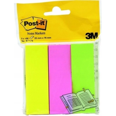 3M Bloček značkovací Post-it 25x76 3 x 100l (671/3)