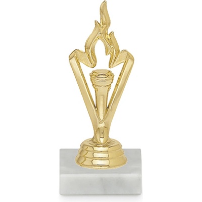 Figurka plamen 10 cm zlatá včetně podstavce