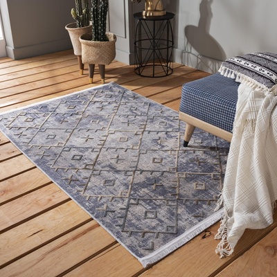 DomTextilu Moderný sivý koberec so strapcami v škandinávskom štýle 39660-183524