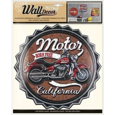 Wall decor Retro Motor California - samolepiaca dekorácia 30,5x38 cm