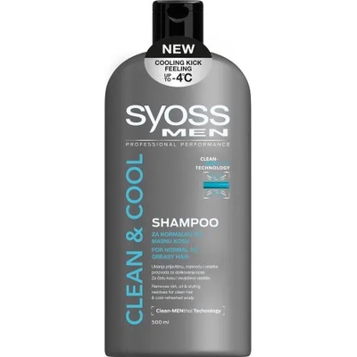 Syoss Men Clean & Cool Шампоан за коса за мъже за чистота и свежест 440 мл