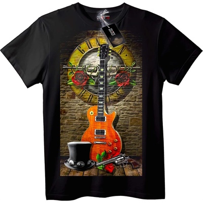 NOONEBRAND Тениска Guns N' Roses Китара - XL, Black