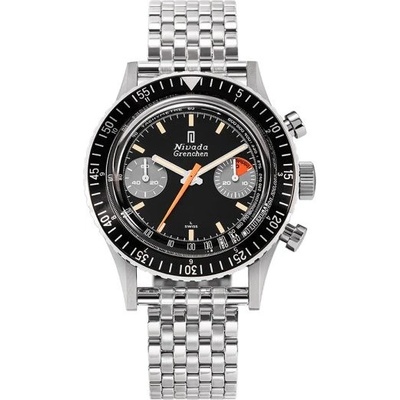 Nivada Grenchen Chronomaster Orange Boy SL Inter. Bezel Manual Forstner Beads of Rice