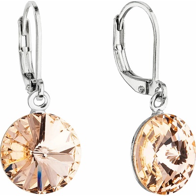 Evolution Group - Pavona Slušivé visací náušnice s krystaly Swarovski 51078.3 light peach