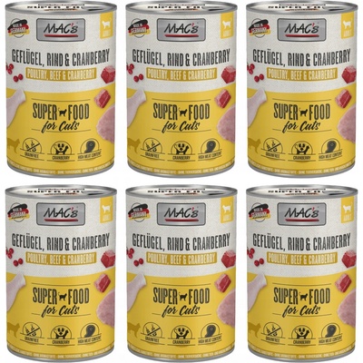 MAC´s Cat Hydinové hovädzie s brusnicami 6 x 400 g