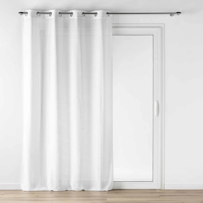 Douceur d'intérieur Béžová záclona s efektem lnu, LUOLINE, 140 x 280 cm bílý