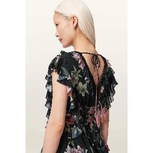 AllSaints блуза с волани дамска от модал CANTO (W099PE)