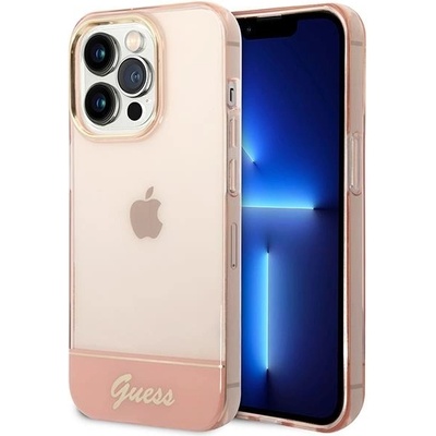 GUESS Кейс Guess GUHCP14LHGCOP за iPhone 14 Pro 6.1"", розов / розов, твърд, Translucent (GUE002196-0)