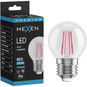 Mexen Vintis LED филаментна крушка E27, G45, 4W, 55 lm, червена - L156-E27-04XX-45 (L156-E27-04XX-45)