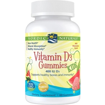Nordic Naturals Vitamin D3 Gummies Kids 400 IU [60 желирани бонбони] Диня