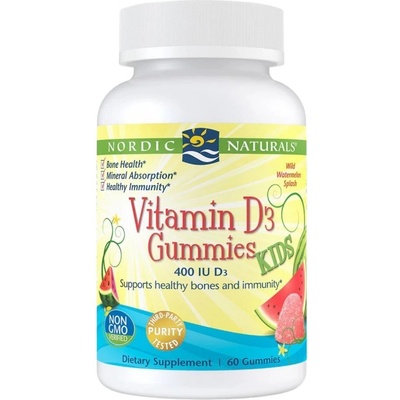 Nordic Naturals Vitamin D3 Gummies Kids 400 IU [60 желирани бонбони] Диня