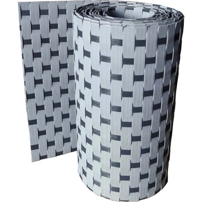 Ratanový plotový stínící pás - světle šedá-tmavě šedá, 19cm x 2,55m