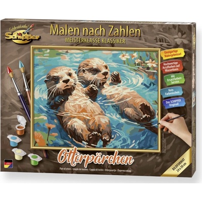 Schipper Malování podle čísel Pár vyder Otterpärchen 24 x 30 cm
