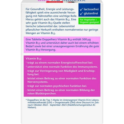 Doppel herz aktiv Vitamin B12 500 30 vegan mini tablet