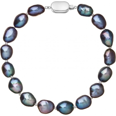 Pavona perlový náramek z říčních perel se zapínáním z bílého 14 karátového zlata 823011.3/9269B peacock