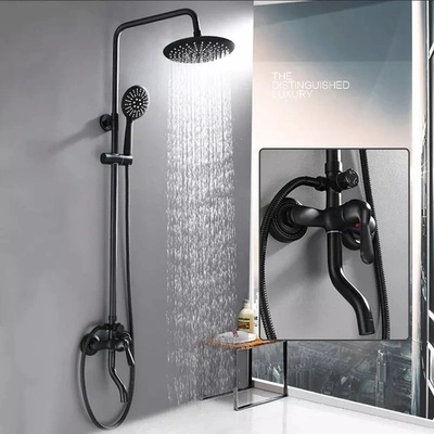 Eco Черен душ комплект, смесител за баня Maroco