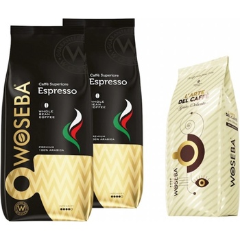 WOSEBA Espresso кафе на зърна 2 кг + подарък Gusto Delicato кафе на зърна