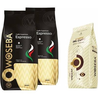 WOSEBA Espresso кафе на зърна 2 кг + подарък Gusto Delicato кафе на зърна