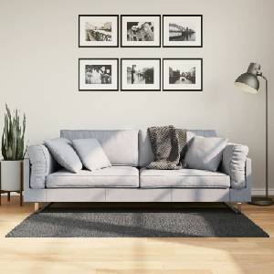 vidaXL Килим IZA с къс косъм, скандинавски вид, антрацит, 80x150 см (375426)