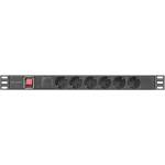 Lanberg power distribution unit (pdu) 19" 1U 16a 2m 6x schuko outlets black (PDU-06F-0200-BK)