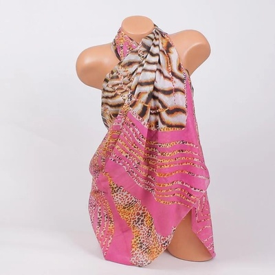 Парео за плаж в светлолилаво и животински десен