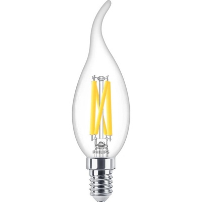 Philips LED žiarovka E14 BA35 3,4W = 40W 470lm 2700 Warm Filament Stmievateľná