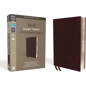 NIV, Reference Bible, Giant Print, Bonded Leather, Burgundy, Red Letter Edition, Comfort Print | Zondervan (ISBN: 9780310449478)