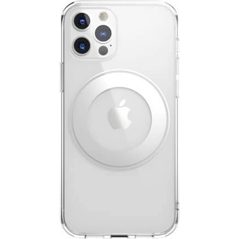 SwitchEasy MagCrush Case - хибриден кейс с вграден магнитен конектор (MagSafe) за iPhone 12, iPhone 12 Pro (сребрист-прозрачен)