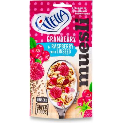 Fitella Muesli s brusinkami malinami a lněným semínkem 50 g