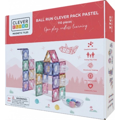 Cleverclixx Kuličkodráha Ball Run Clever Pack Pastel 110ks