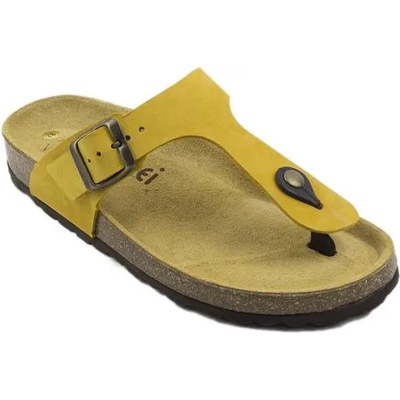 Български обувки Дамски анатомични чехли в жълт цвят m15-21-13giallo