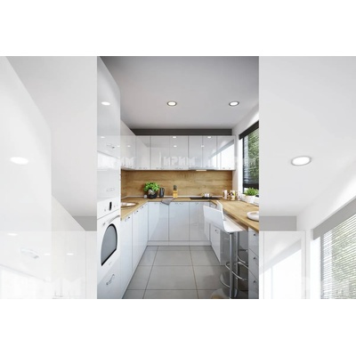 IRIM Ъглова кухня Сити 940 бяло гладко / бяло гланц с термоплот