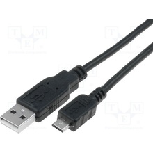 VCom CU271-008-PB USB 2.0, USB A vidlice, USB B micro vidlice, 0,8m, černý