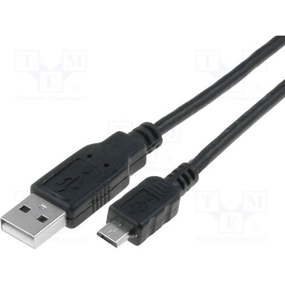 VCom CU271-008-PB USB 2.0, USB A vidlice, USB B micro vidlice, 0,8m, černý
