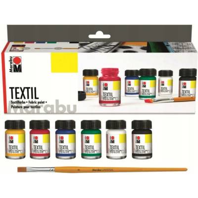 Marabu Sada barev na světlý textil Textil 6 x 15 ml