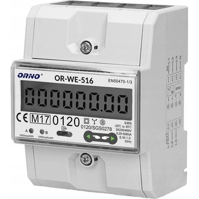 ORNO Trojfázový elektromer 80A OR-WE-516
