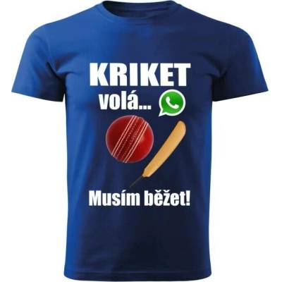 dětské tričko Kriket volá musím běžet modré