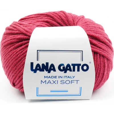 Lana Gatto pletací příze vlna merino MAXI SOFT tmavá růžová