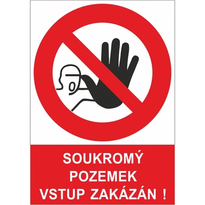 Tabulka - Soukromý pozemek, vstup zakázán! / plast A4