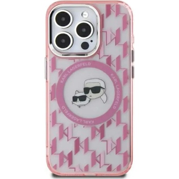 KARL LAGERFELD IML Monogram Karl & Choupette Head MagSafe Калъф за iPhone 15 - Розов (3666339285029)