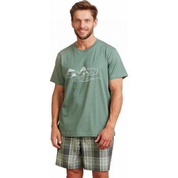 Key MNS 719 A22 pánské pyžamo krátké zelené
