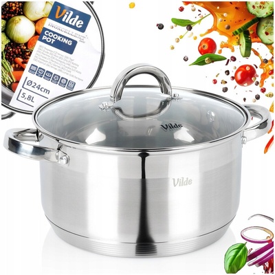 Vilde HRNEC Z NEREZOVÉ OCELI Inoxcellent 24 cm 5,8 l pro indukci s poklicí
