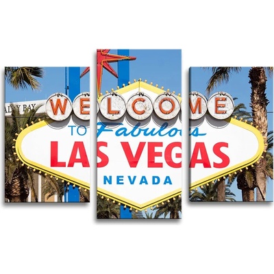 Sablio Obraz - 3-dílný Welcome to Las Vegas - 75x50 cm