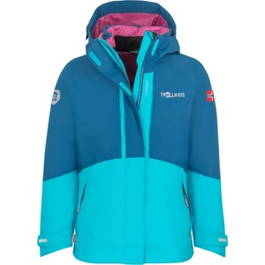 TROLLKIDS Детско 3-в-1 яке Trollkids Girl's Skanden 3in1 Jacket 3-in-1 jacket - Dark Turquoise / Madeira Blue / Bright Berry - размер 176 (EU) (703-2826-1020)