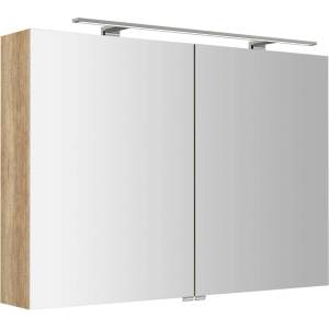 SAPHO Riwa - Огледален шкаф с LED осветление 101x70x17 см, дъб „Алабама RIW100-0022 (RIW100-0022)